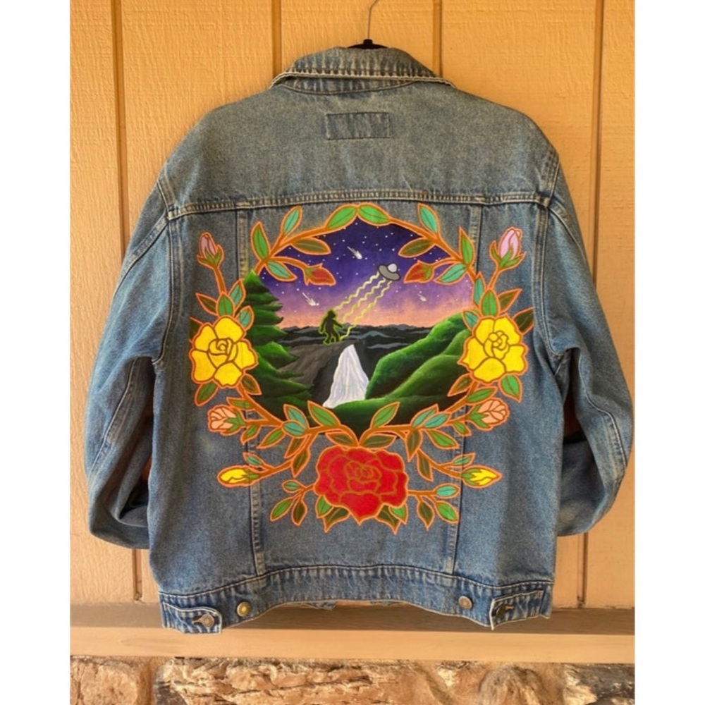 I Want to Believe Hand-Painted Vintage Denim Jacket